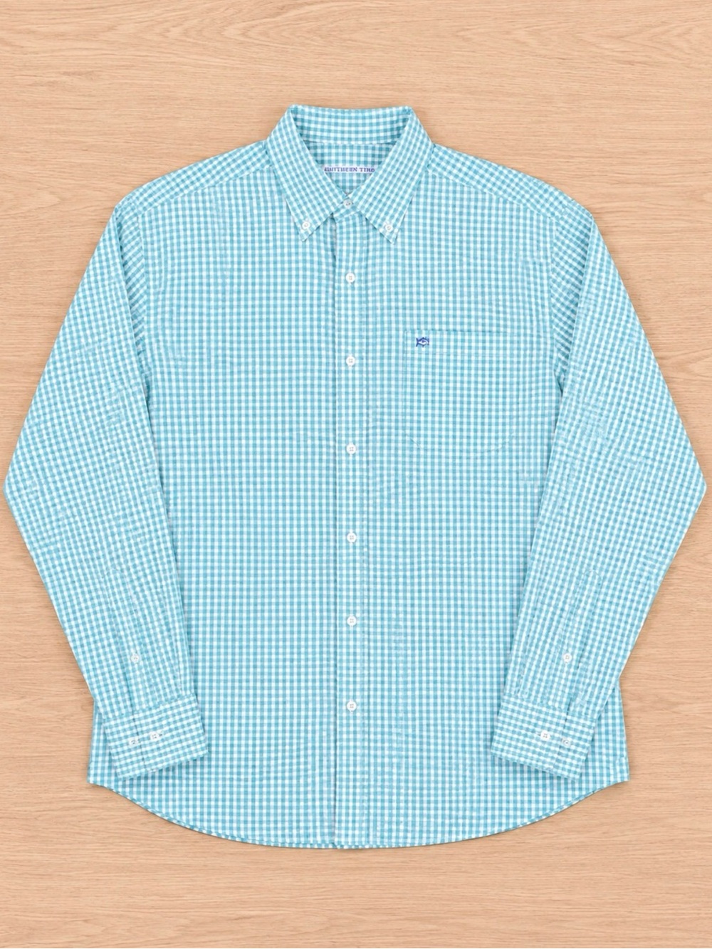 Southern Tide Light Blue Gingham Button-Down Shirt